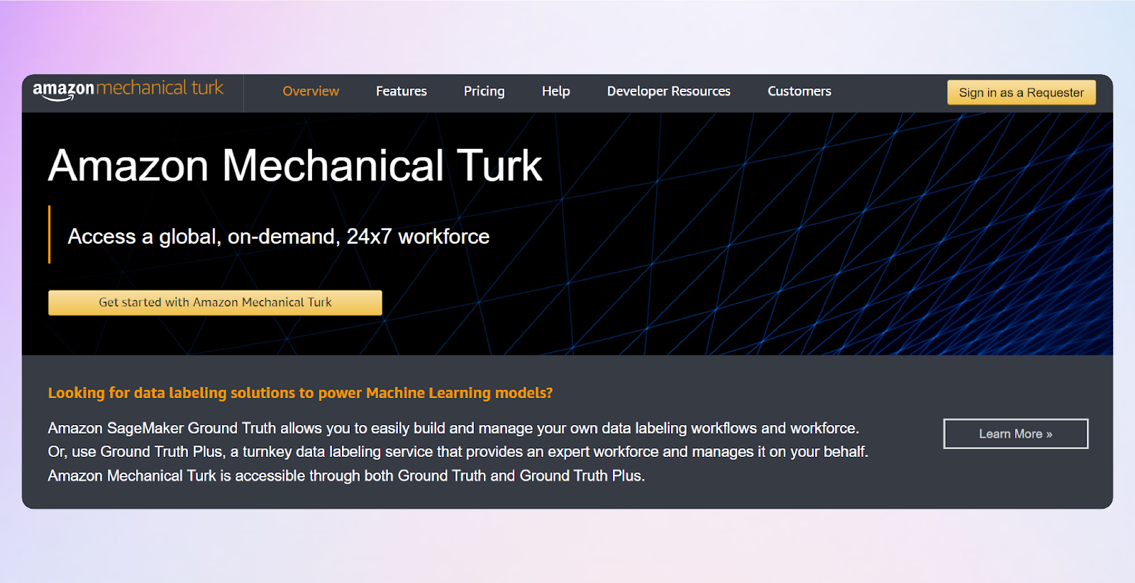 amazon mechanical turk website screenshot