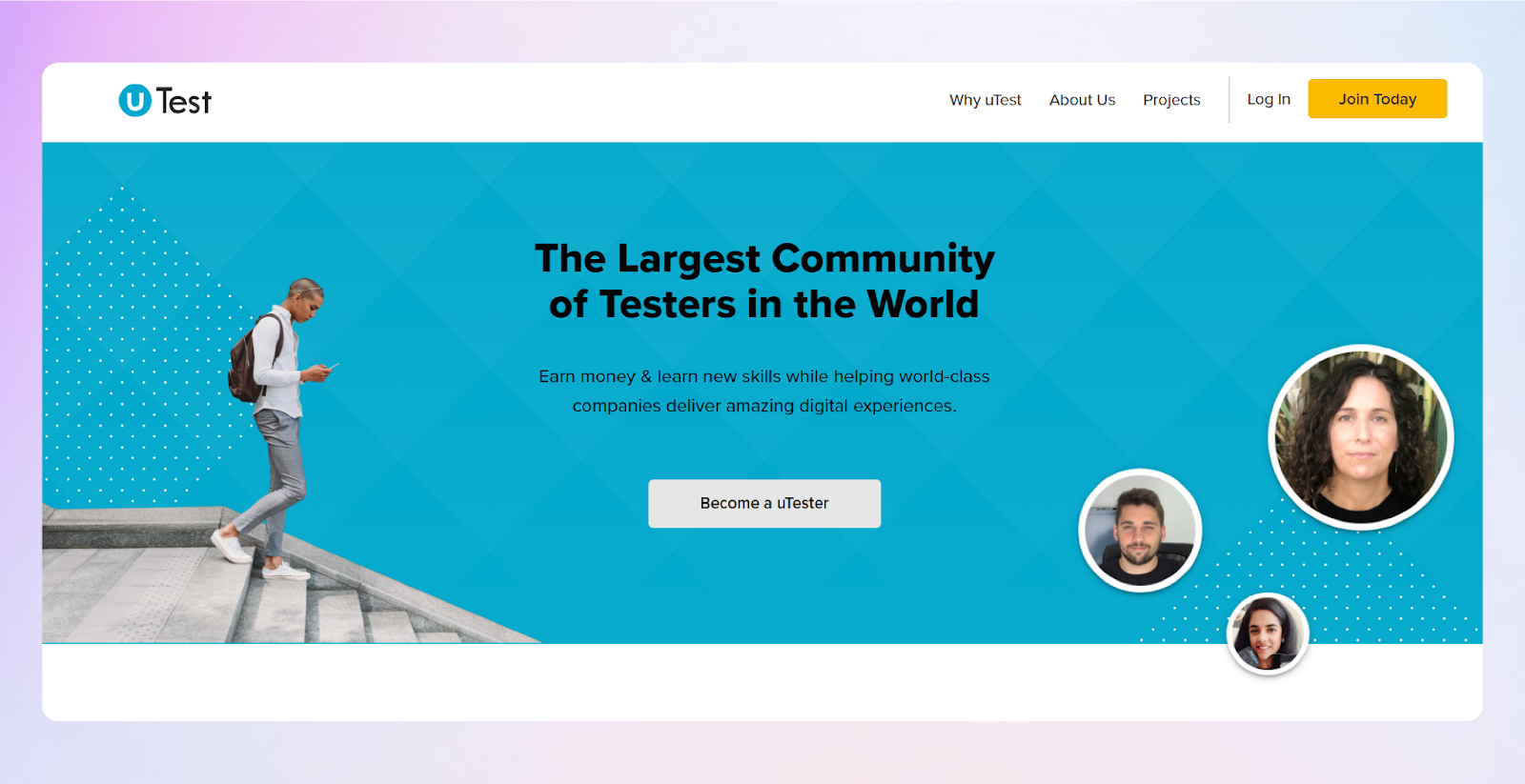 utest website screenshot