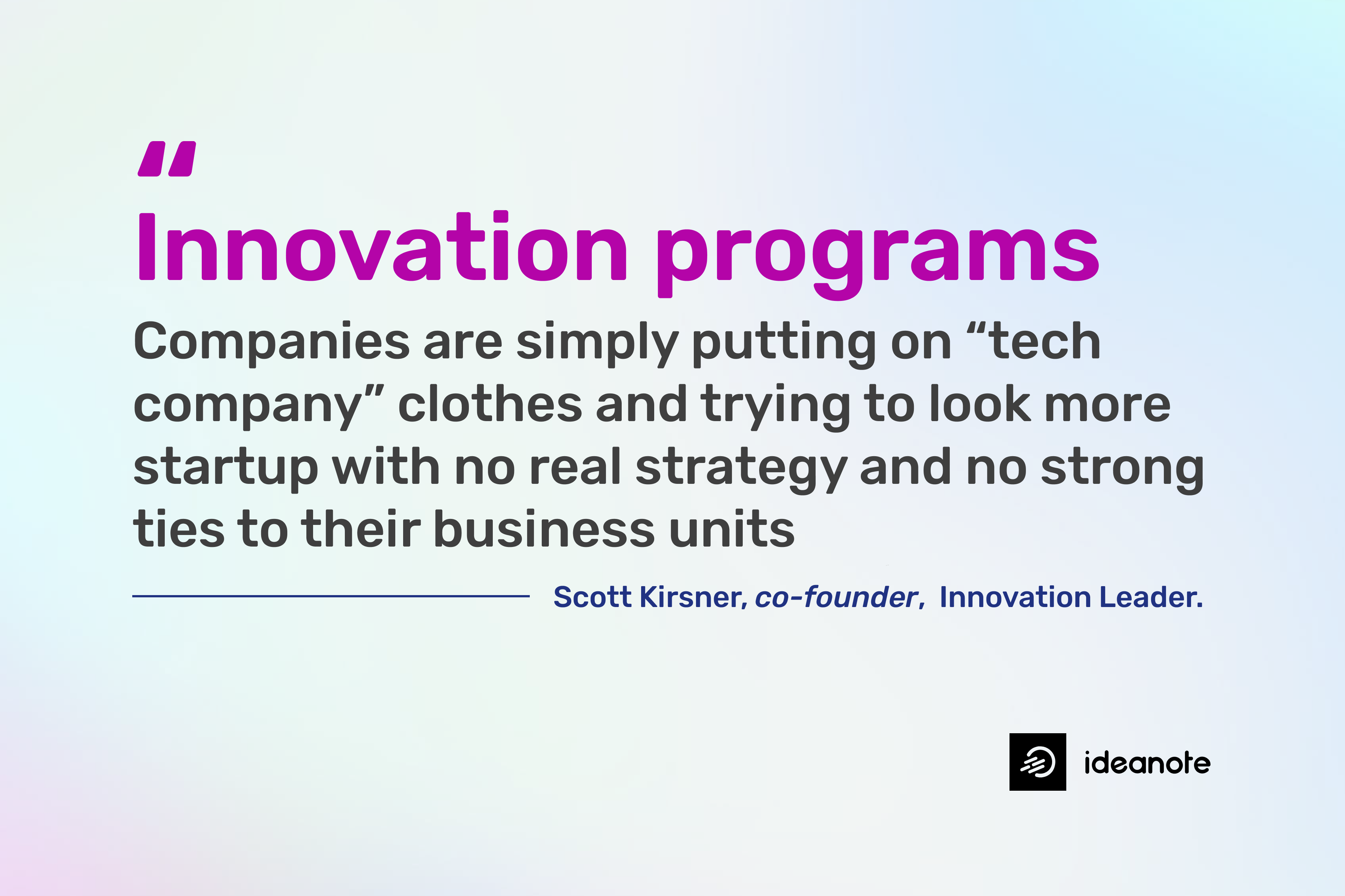 Innovation program: quote