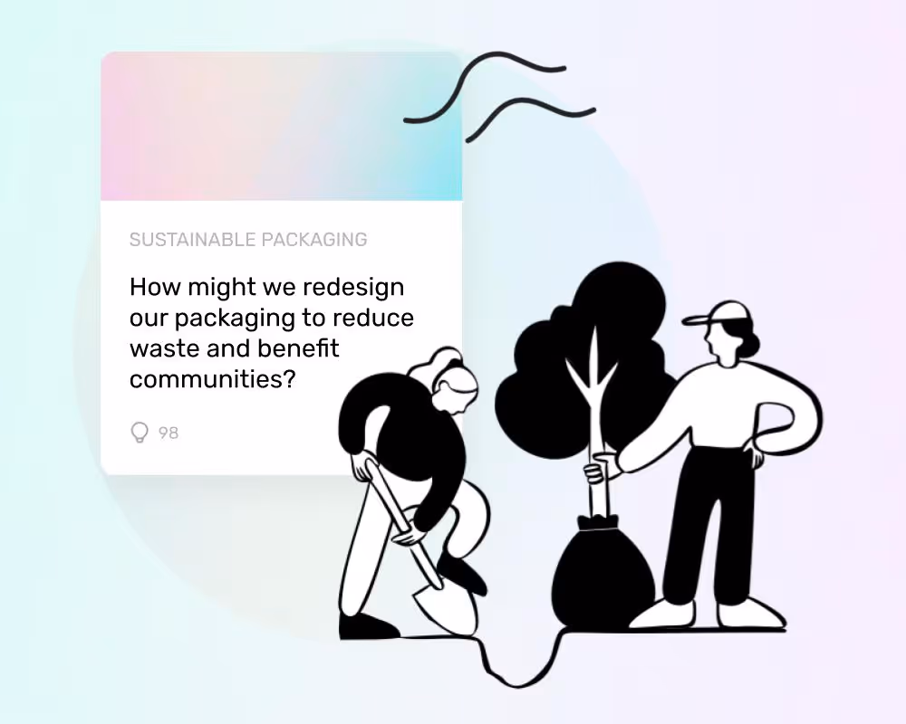 personnes plantant un arbre devant l'interface utilisateur d'Ideanote