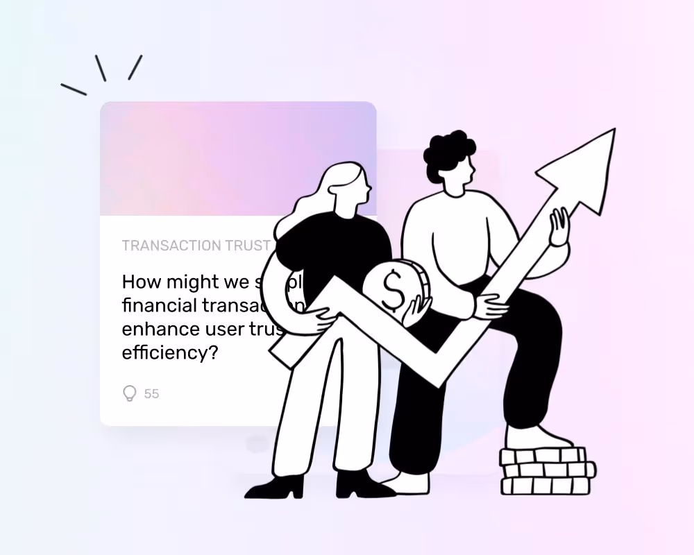 personnes tenant une flèche de croissance et se tenant sur des pièces, symbolisant la croissance et la finance dans l'innovation