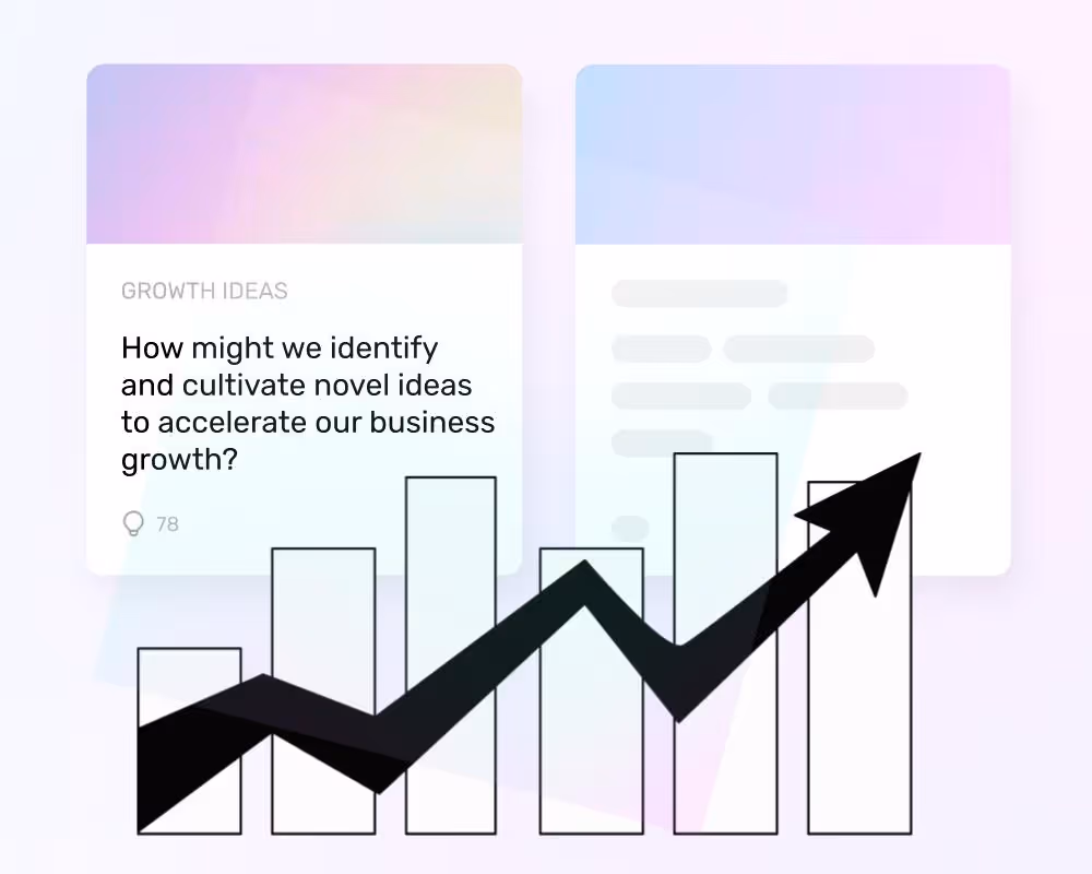 un graphique de croissance devant une collecte d'idées