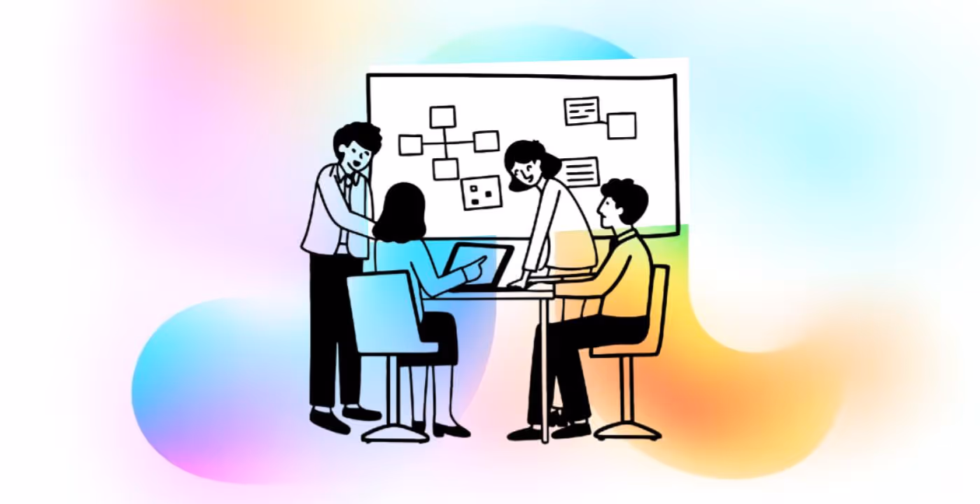 A group of people sitting around a table