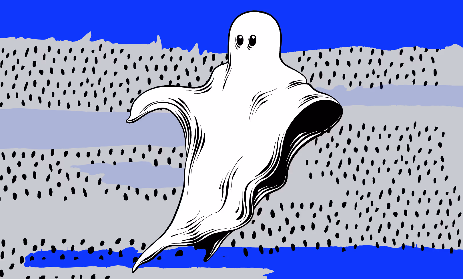 A drawing of a ghost floating in the air