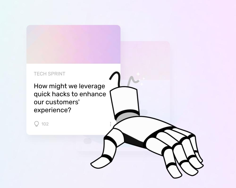 une main de robot devant un défi d'idéation