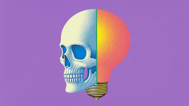 Demi-ampoule, demi-crâne montrant comment l'innovation peut mourir