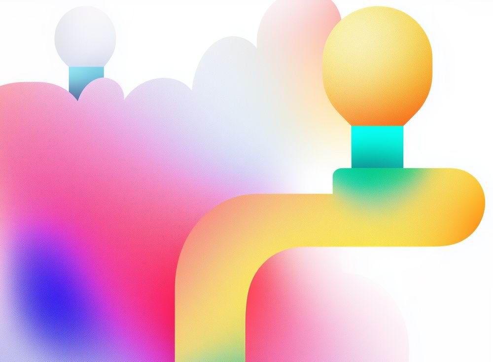 Un arrière-plan coloré avec un tuyau et une ampoule