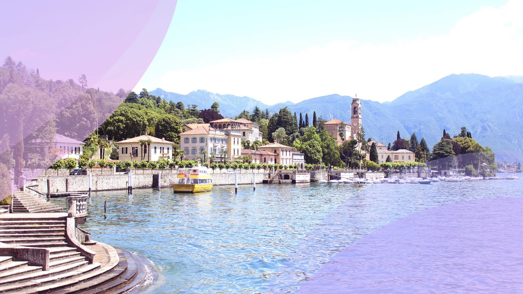 Une vue panoramique d'un lac avec un bateau sur l'eau