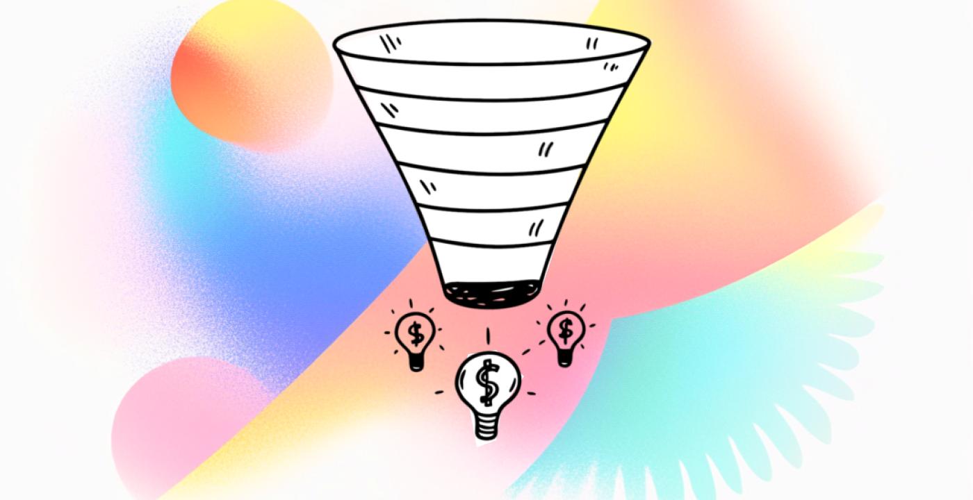 Un dessin d'une ampoule et d'un entonnoir