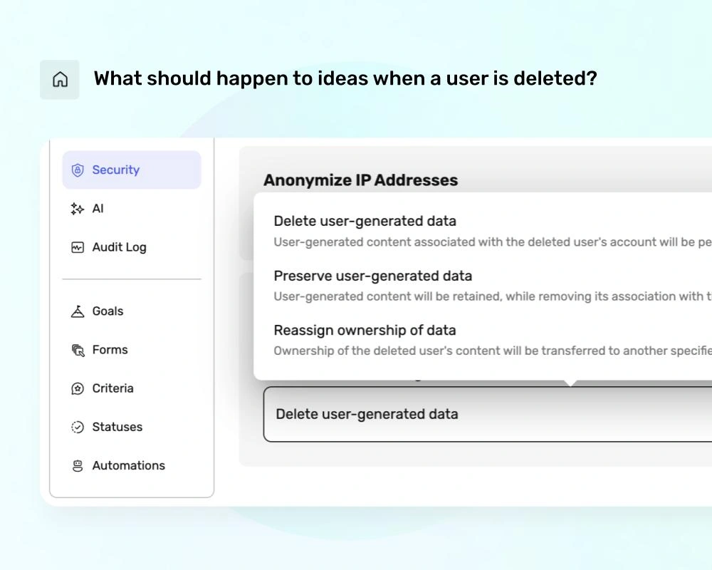 حذف البيانات والاحتفاظ بها