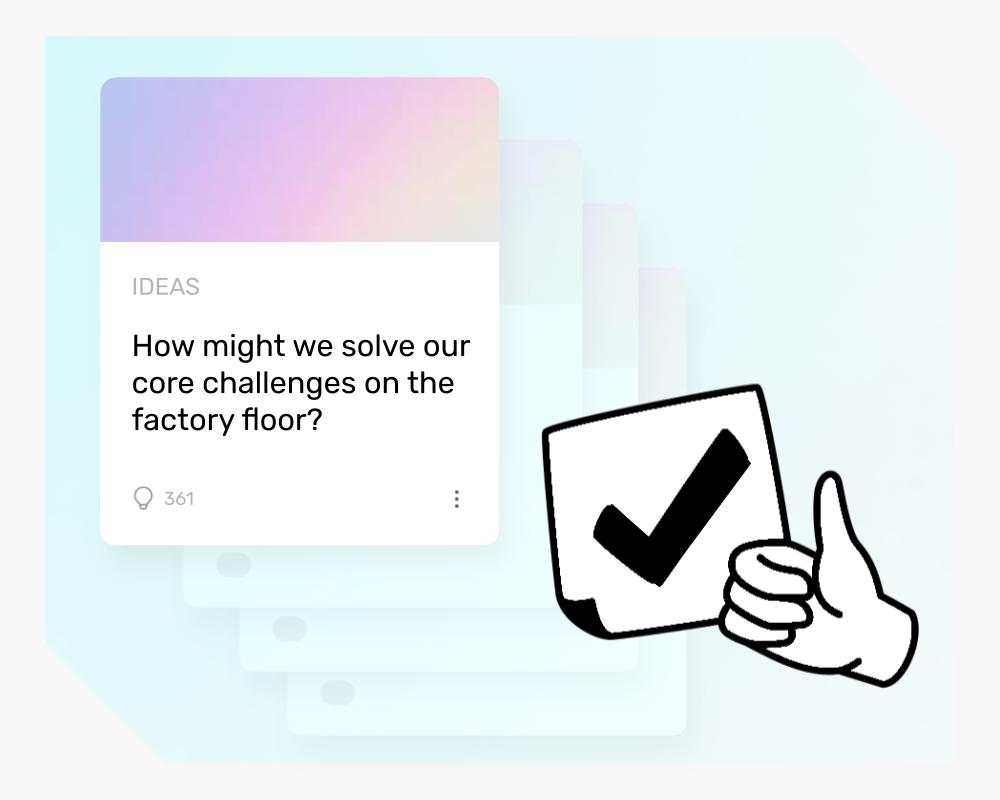 رسم توضيحي لواجهة المستخدم يعرض مجموعات الأفكار والإبهام