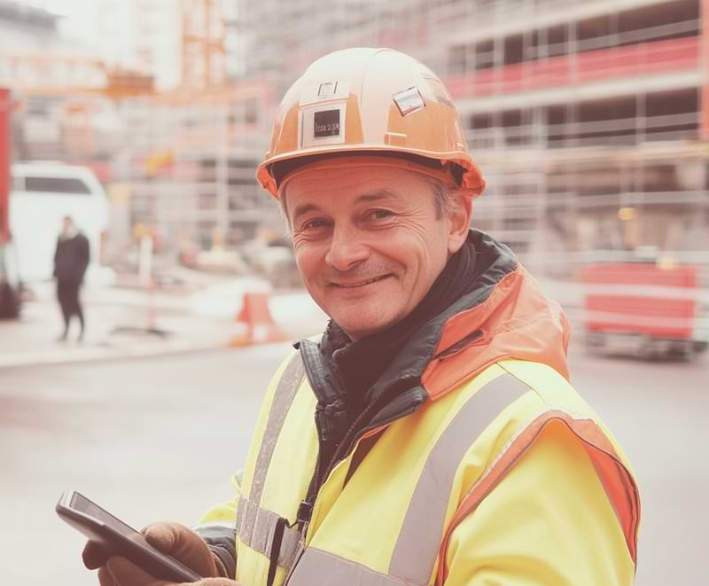 قائد بناء في موقع عمل في إسبانيا