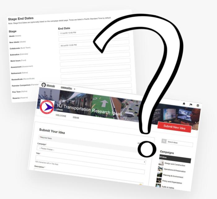 interface utilisateur obsolète d'ideascale