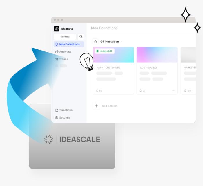 plateforme ideanote comparée au logo ideascale
