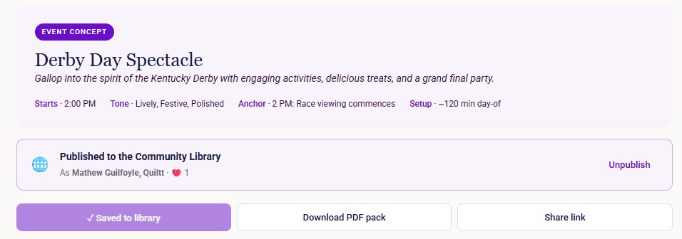 Thread Event Concept for Derby Day Spectacle
