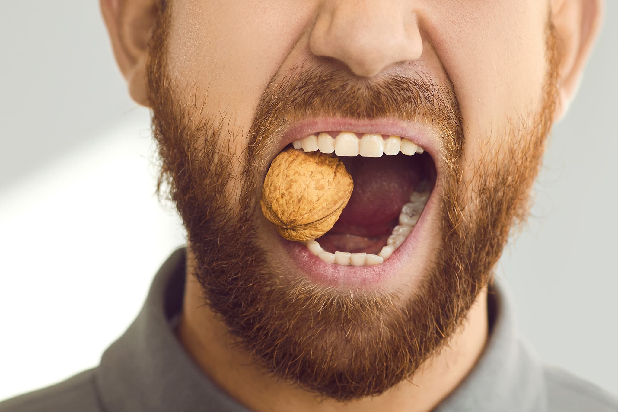 mouth with walnut