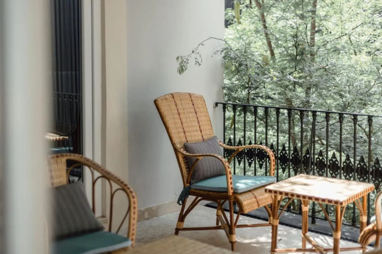 Balcony at Valverde Hotel, a five-star boutique hotel set in Lisbon’s Avenida da Liberdade