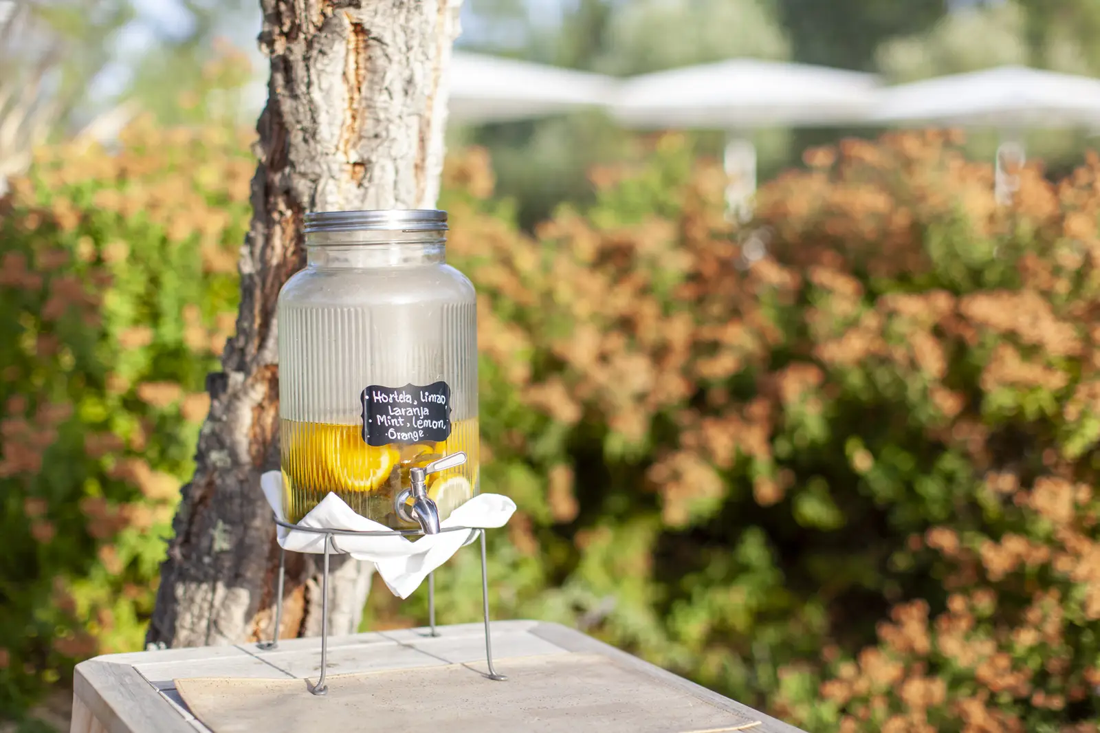 Refreshing water by the pool at Spatia Comporta, a five-star hotel retreat.