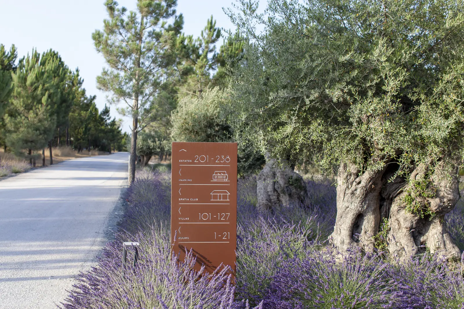 Garden path and signage at Spatia Comporta