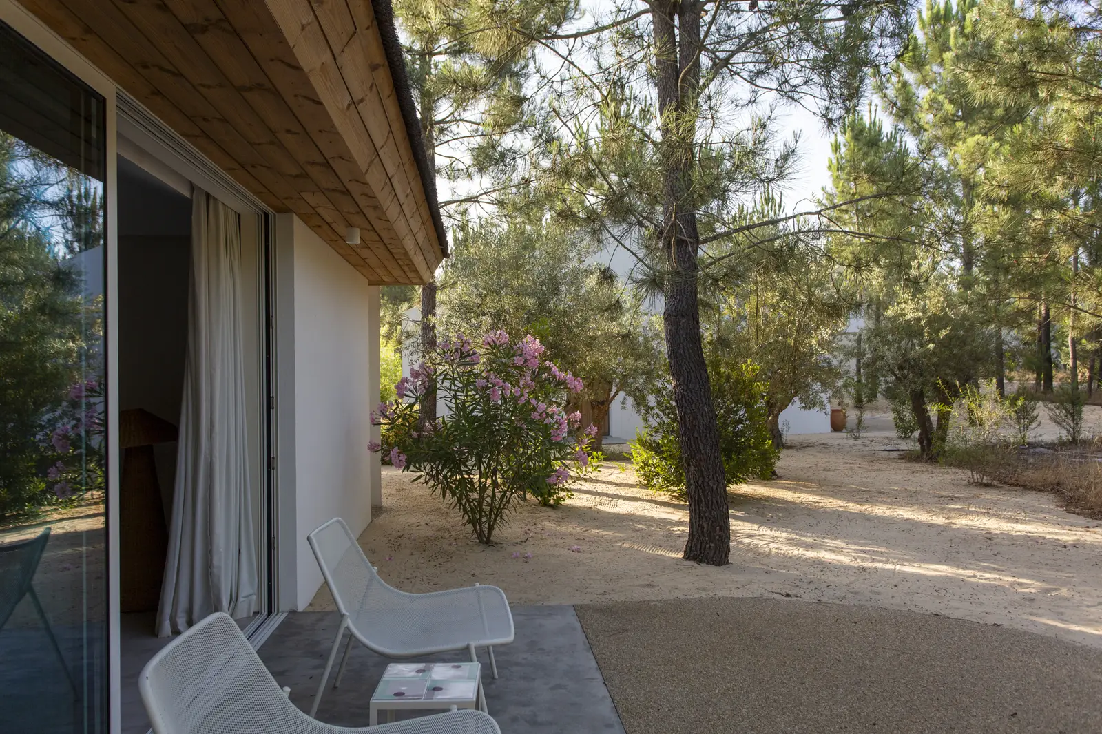 Cabana terrace at Spatia Comporta, a five-star hotel retreat.
