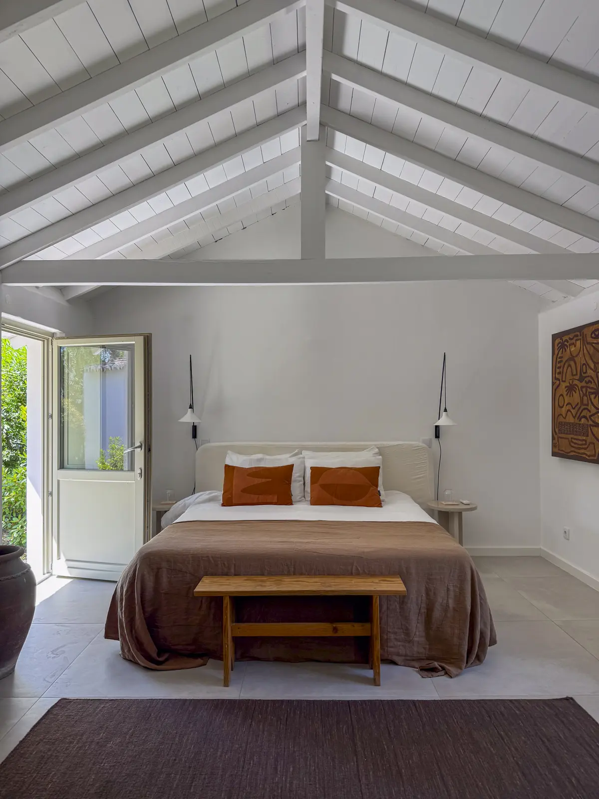 Our room at Âmago, a family-run guesthouse near Faro in the Algarve.