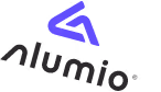 The Alumio logo showcased in a non-brand guideline conforming way.
