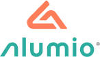 The Alumio logo showcased in a non-brand guideline conforming way.
