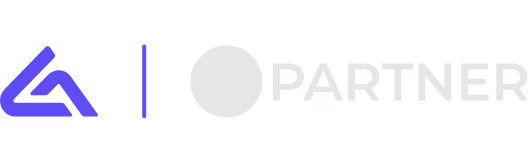 Image on the Alumio brand portal, representing the Alumio guidelines on how to represent the Alumio logo in relation to Alumio partner logos in a horizontal manner.