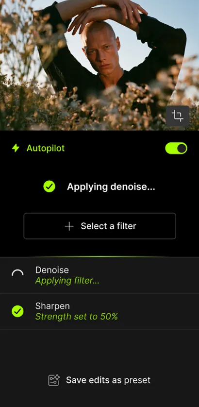 Topaz Photo AI enhancement settings panel