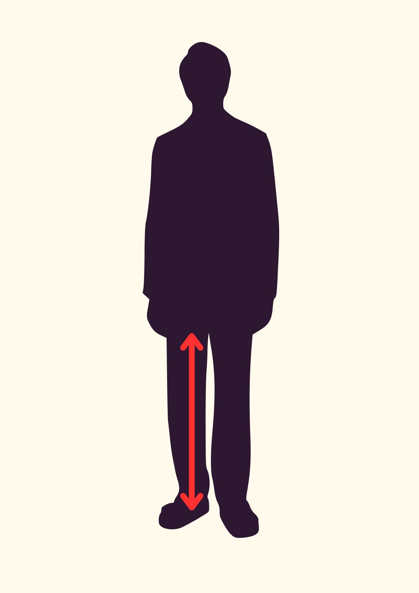 a silhouette of a man indicating how to measure your bike size