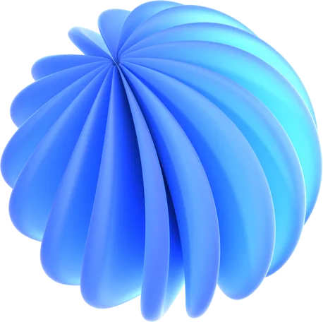 blue ribbed sphere