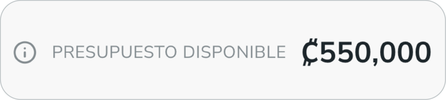 Presupuesto disponible: ₡550,000