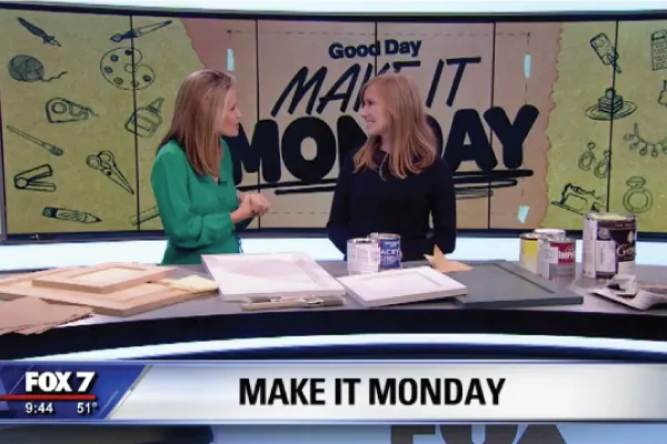 Screen shot of a news segment with two women talking for Make It Monday on Fox 7 Austin