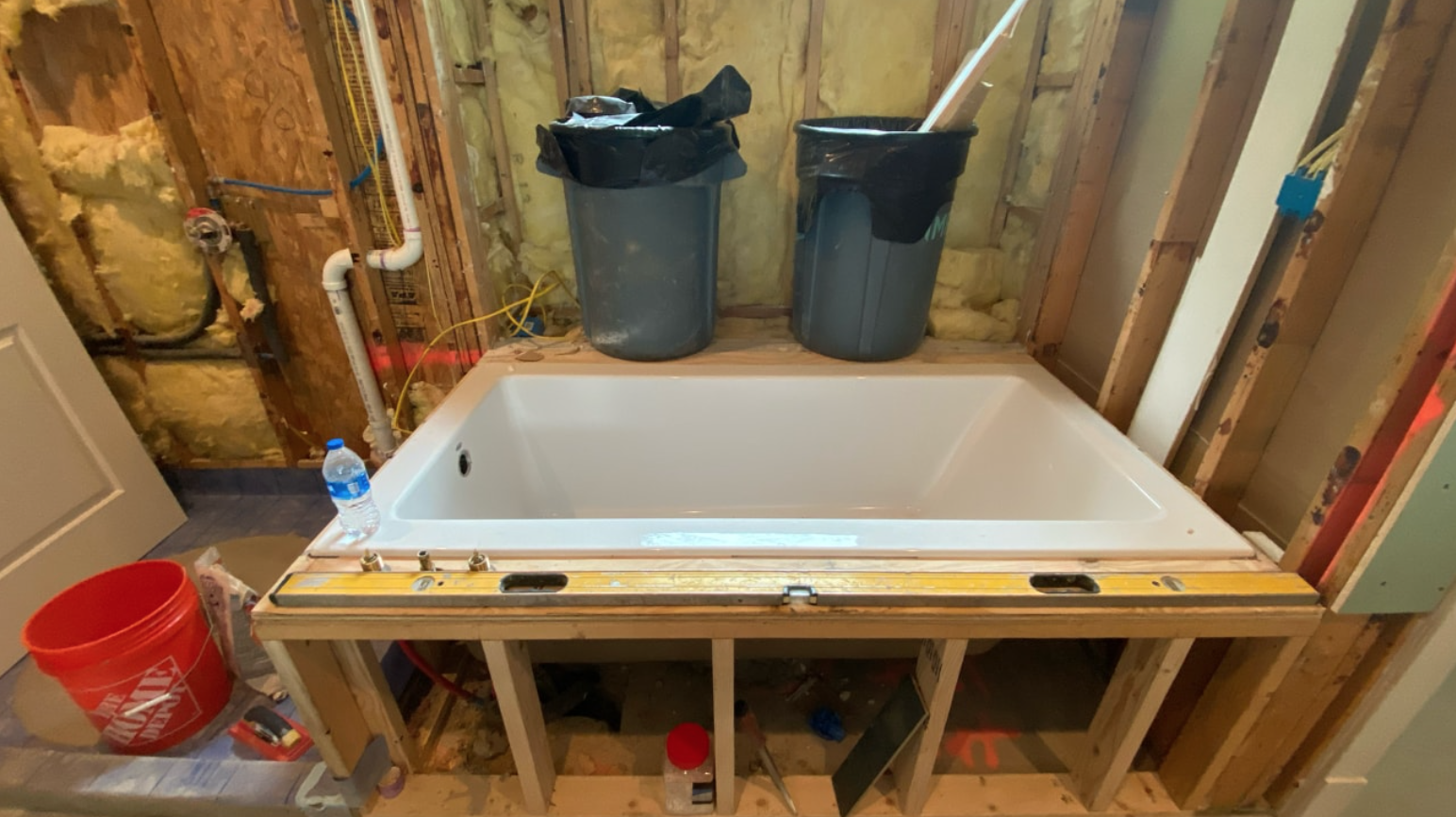 Bathroom tub under construction 