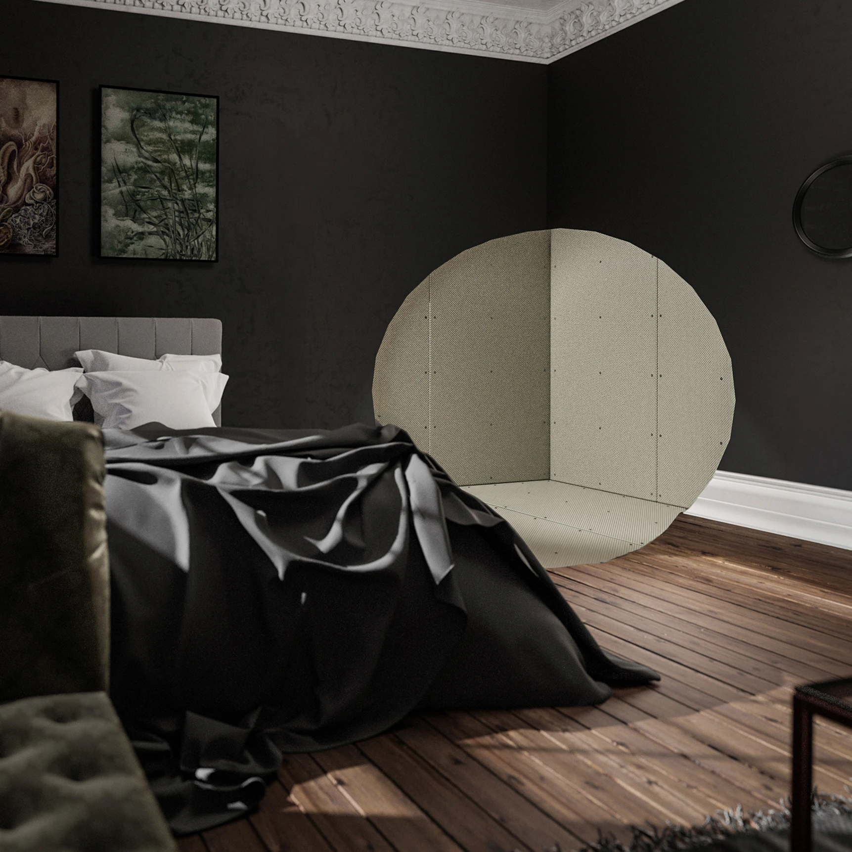 Layered ballistic fiberglass panels designed for concealed wall protection