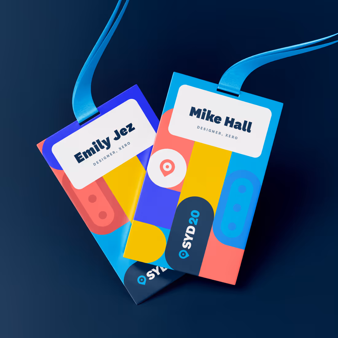 A mockup showing the Xerocon lanyard design concepts