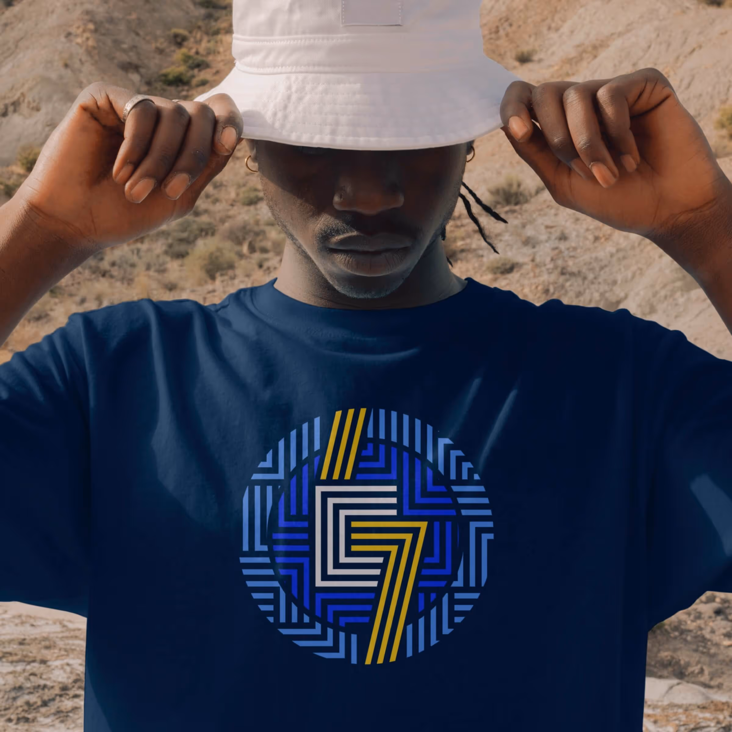 A photograph of someone wearing a Cin7 branded tee shirt