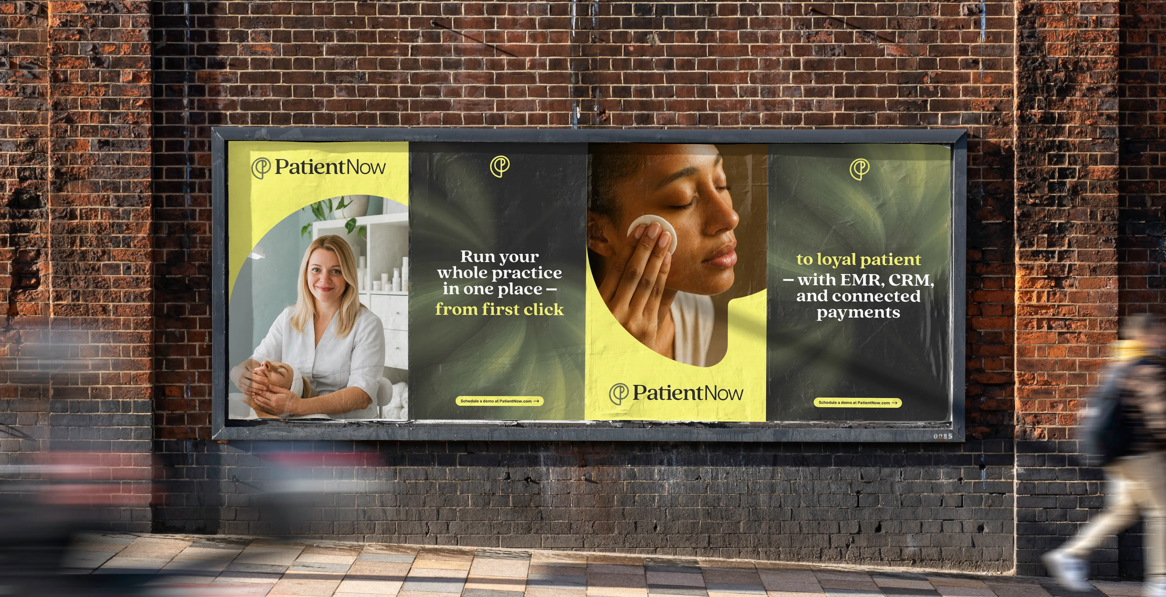 An out of home campaign featuring the PatientNow brand