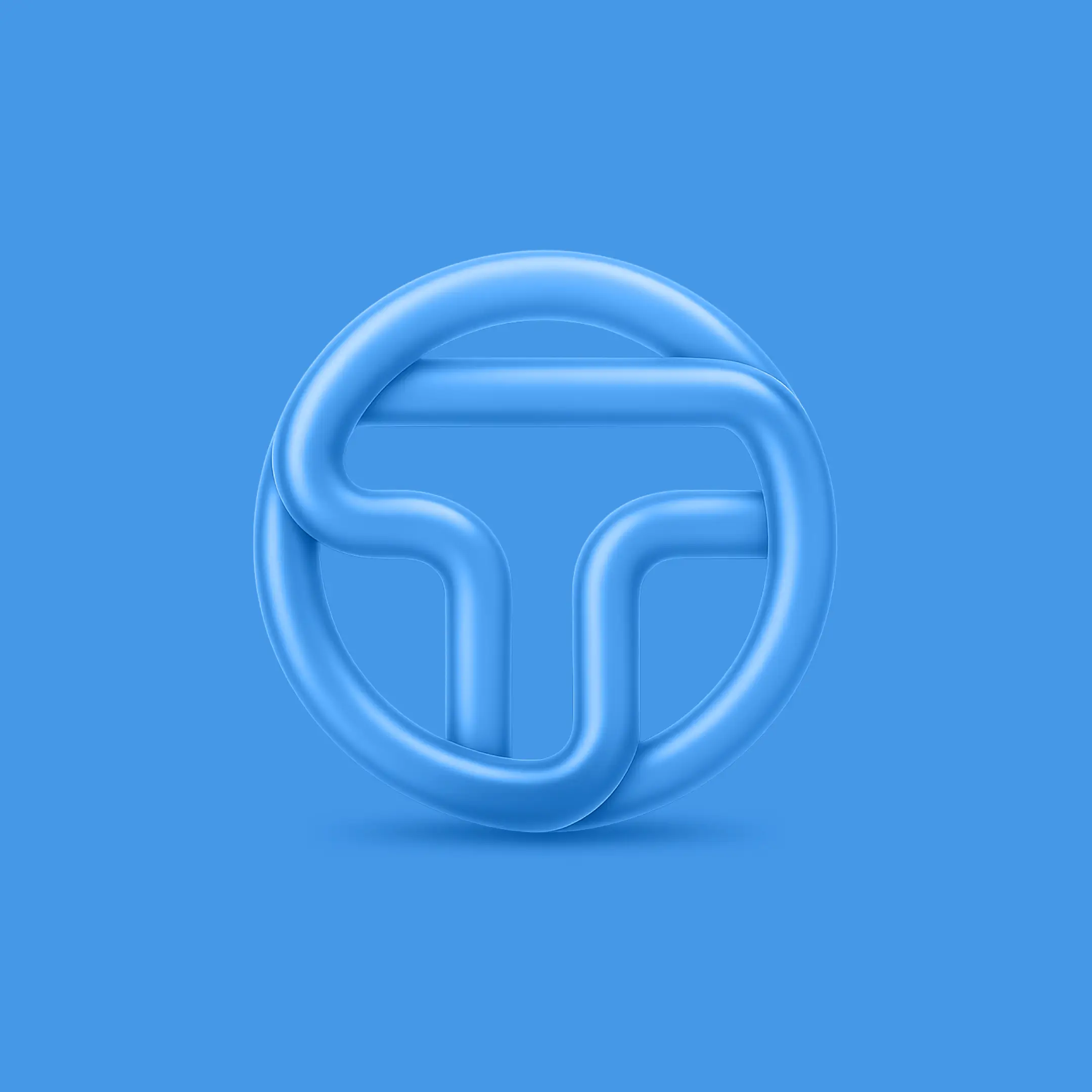 A 3D interpretation of the Overt logo, showcasing the interlocking 'O' and 'T' shapes