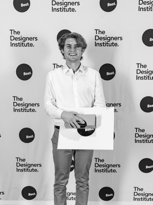 Thomas Mackisack winning Gold at the Best Design Awards 2020