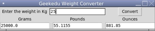 Python Weight Converter