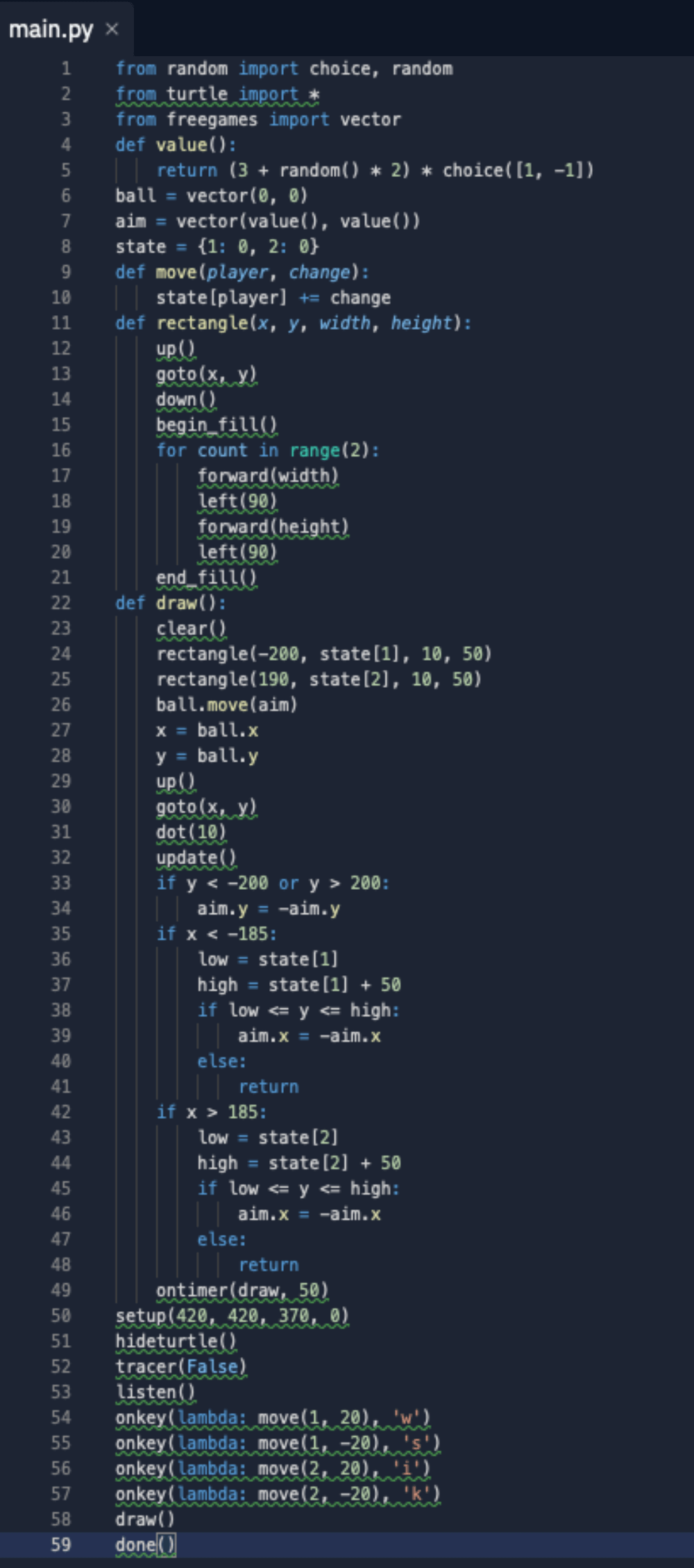 Python Pong Game