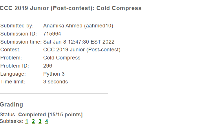 2019 CCC Junior problem result