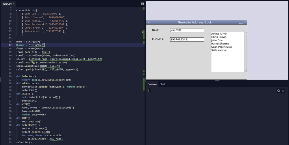 Python Game: Tkinter Address Book