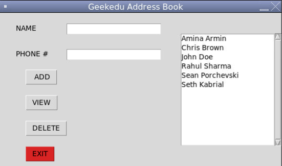 Python Game: Tkinter Address Book