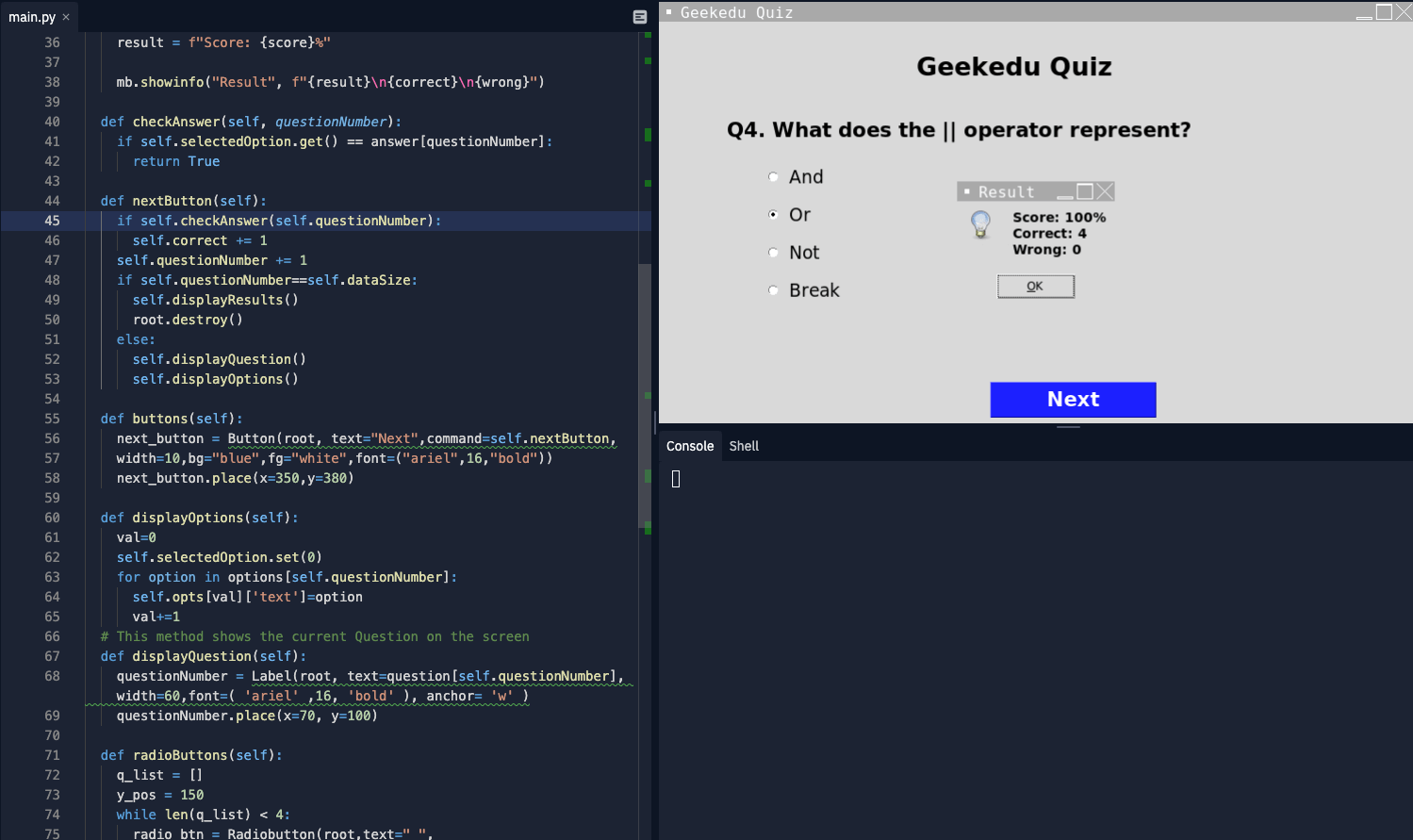 Python Quiz Game