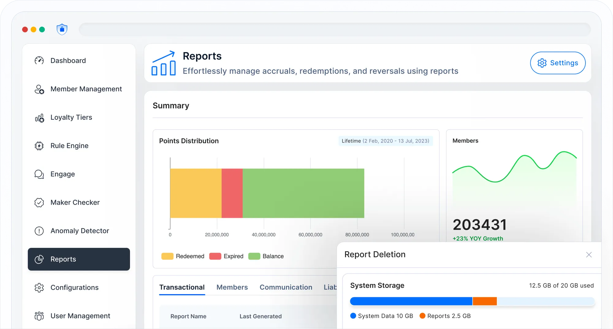 Loyalife-Reports Dashboard