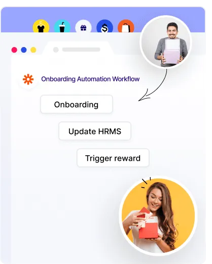 Employee onboarding gift workflow