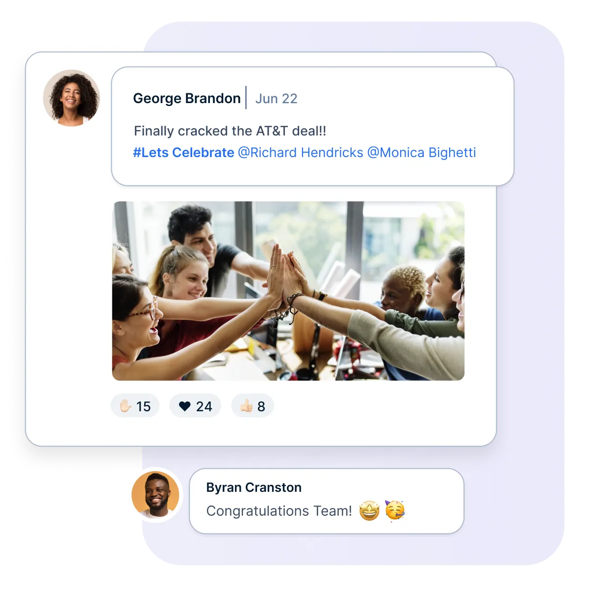 Team celebrating deal win on Empuls