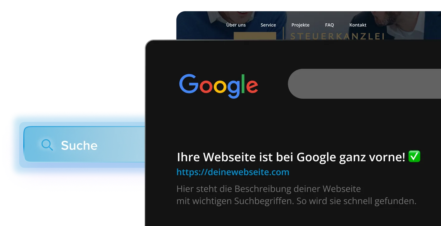 Google-Suchergebnisseite: Ihre Webseite ist bei Google ganz vorne
